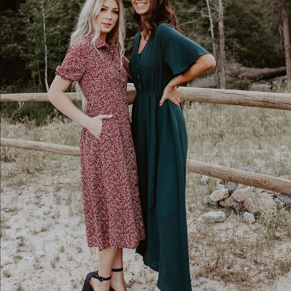 Button up maxi dress one loved babe